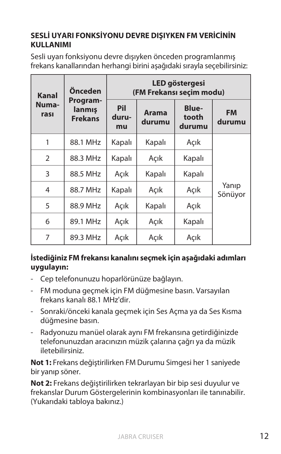 Türk çe | Jabra Cruiser User Manual | Page 329 / 491