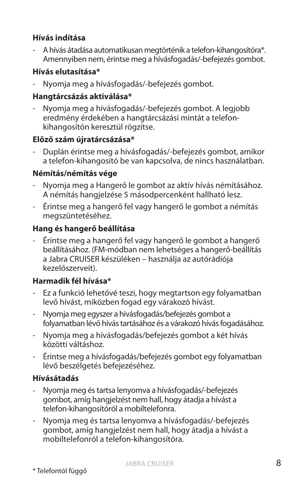 Ma gy ar | Jabra Cruiser User Manual | Page 341 / 491