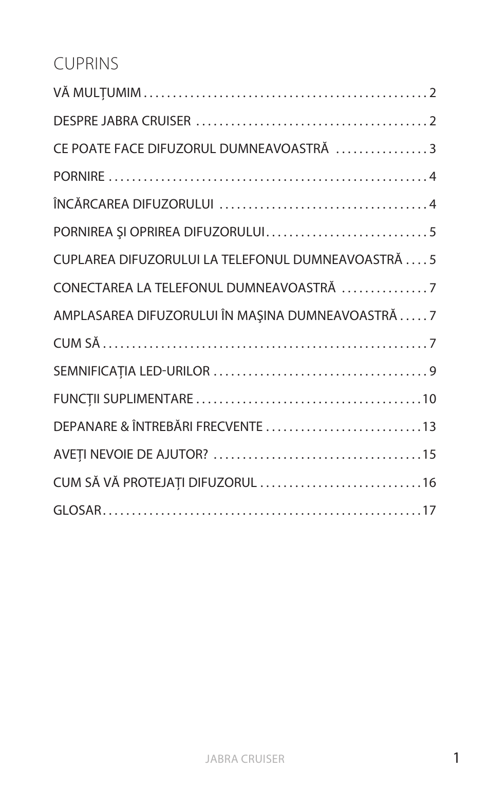 Română (faceţi clic aici pentru manual), Rom ână, Cuprins | Jabra Cruiser User Manual | Page 351 / 491