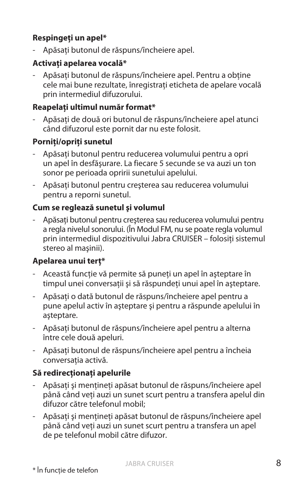 Rom ână | Jabra Cruiser User Manual | Page 358 / 491