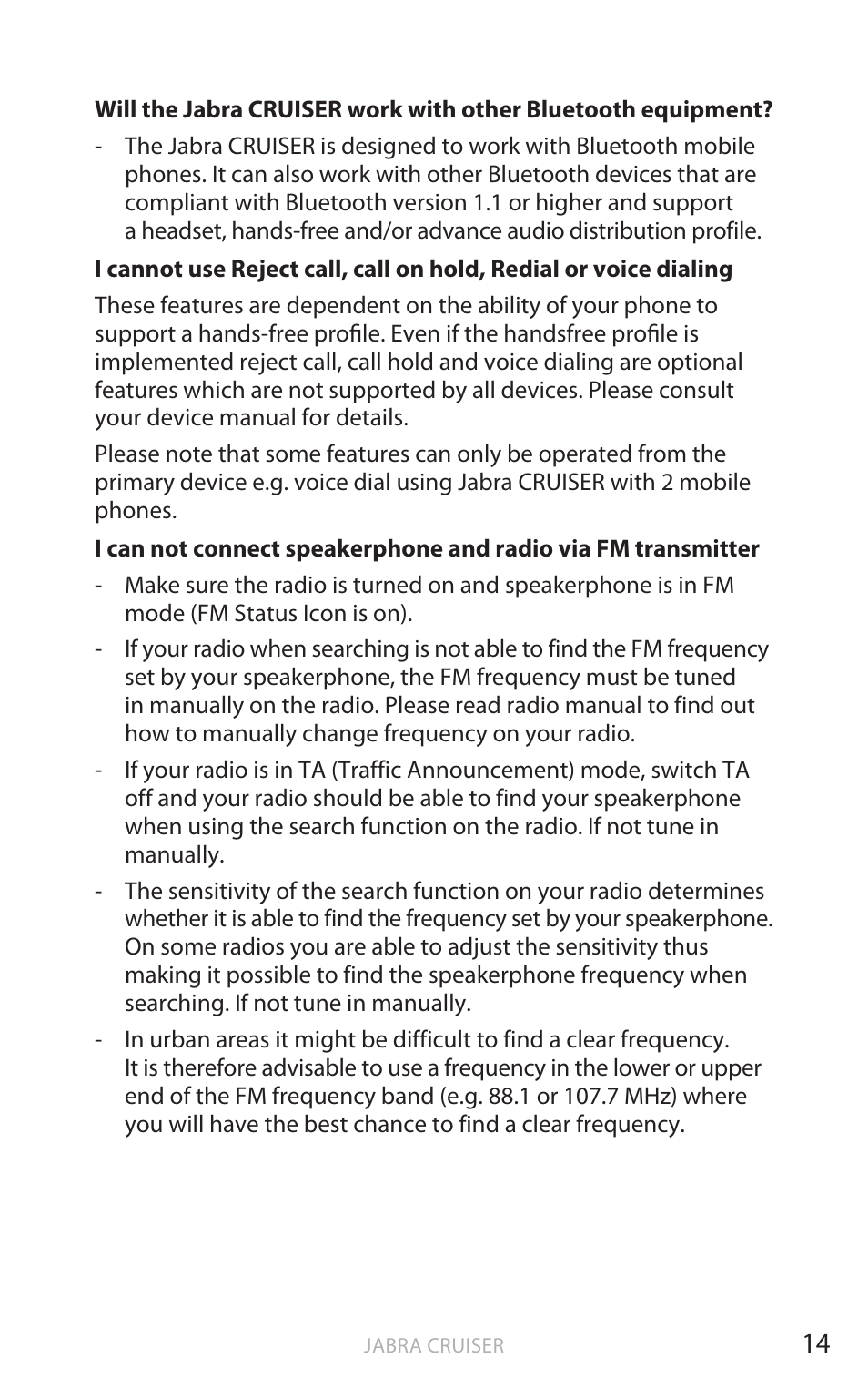 English | Jabra Cruiser User Manual | Page 48 / 491