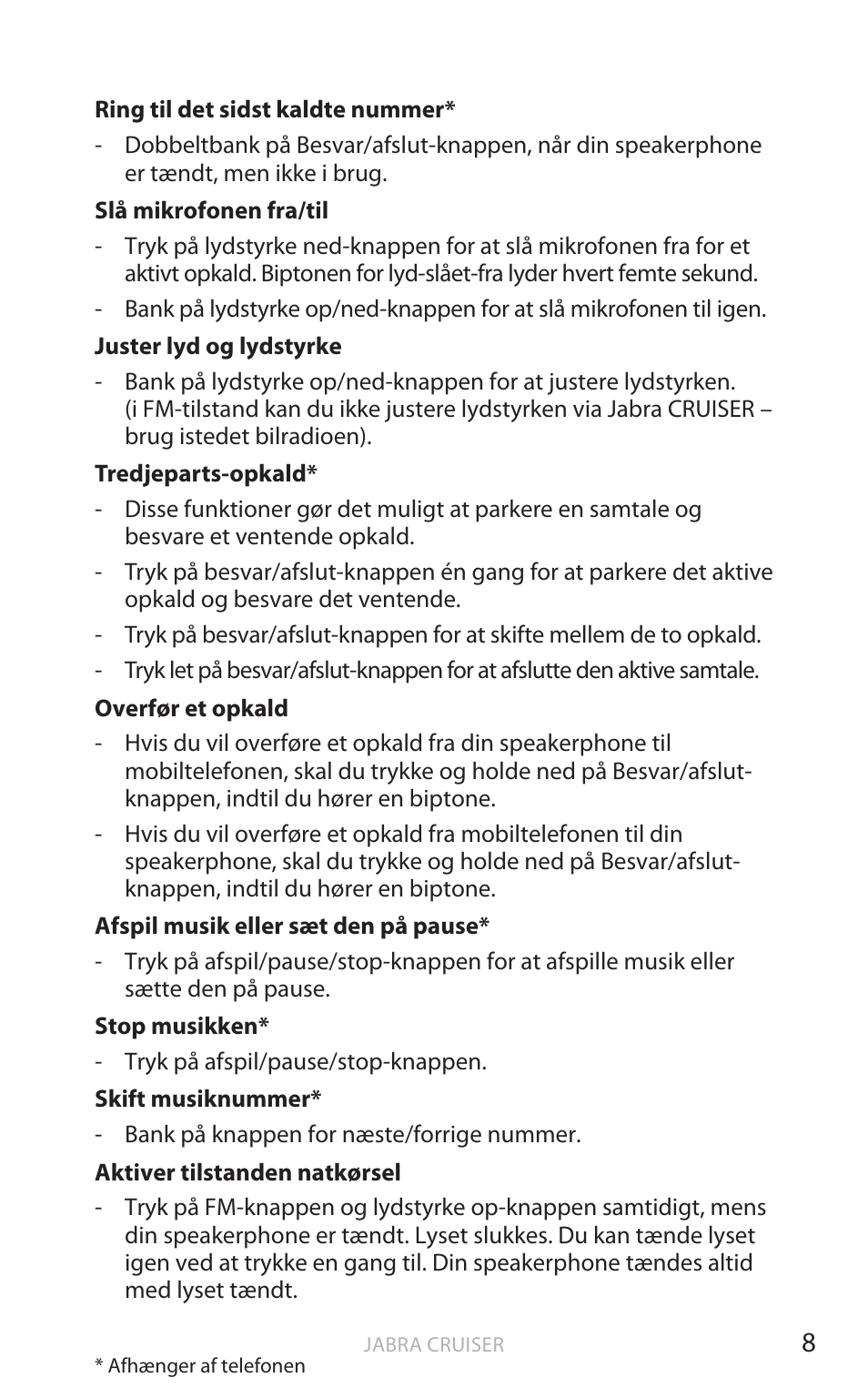 Eng elsk | Jabra Cruiser User Manual | Page 58 / 491