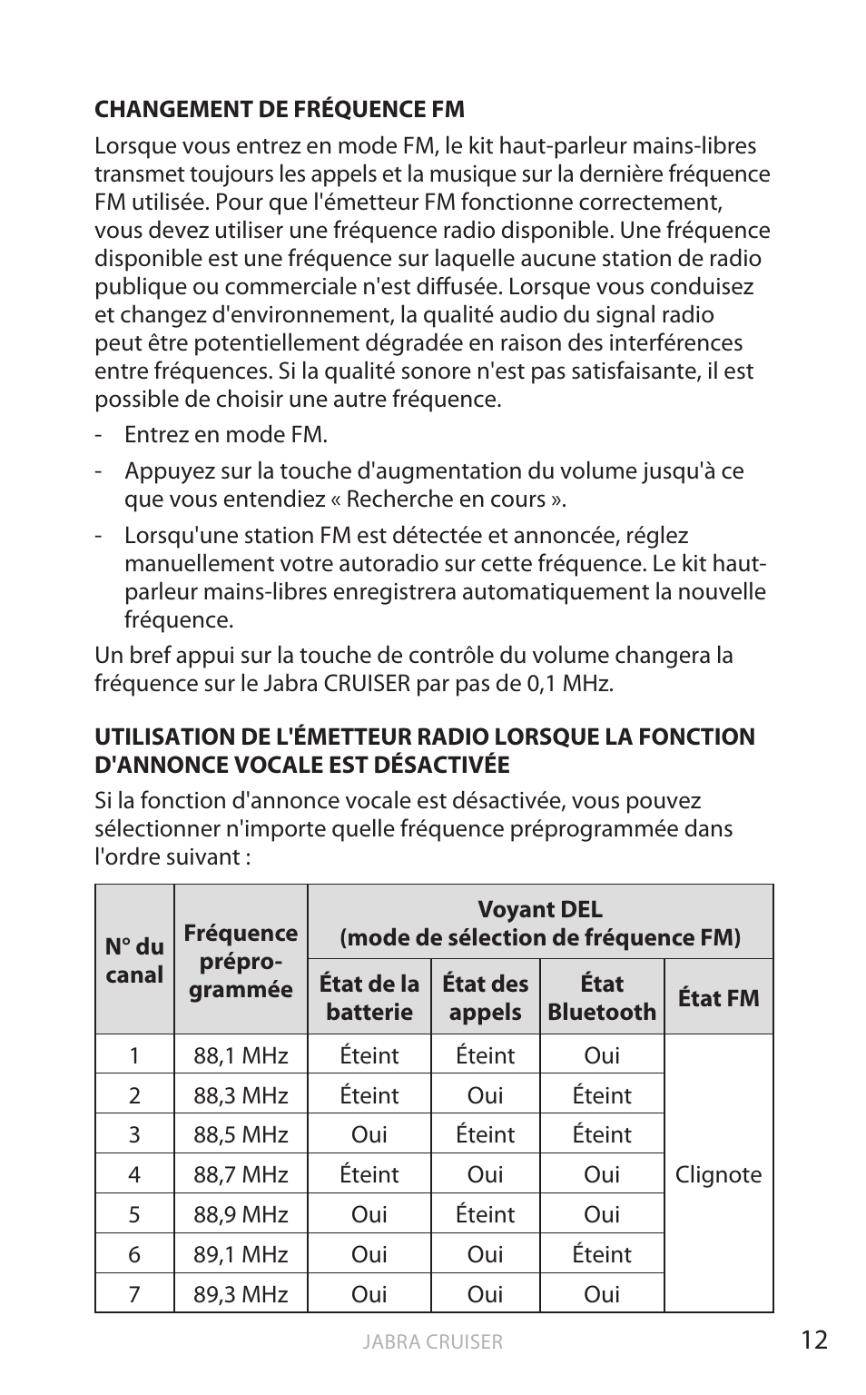 Fr anç ais | Jabra Cruiser User Manual | Page 78 / 491