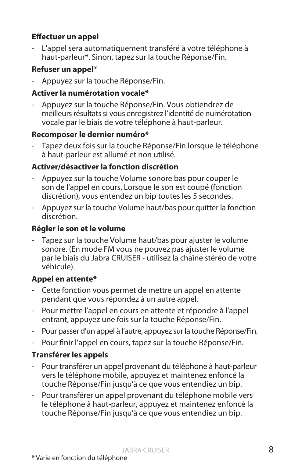 English | Jabra Cruiser User Manual | Page 91 / 491