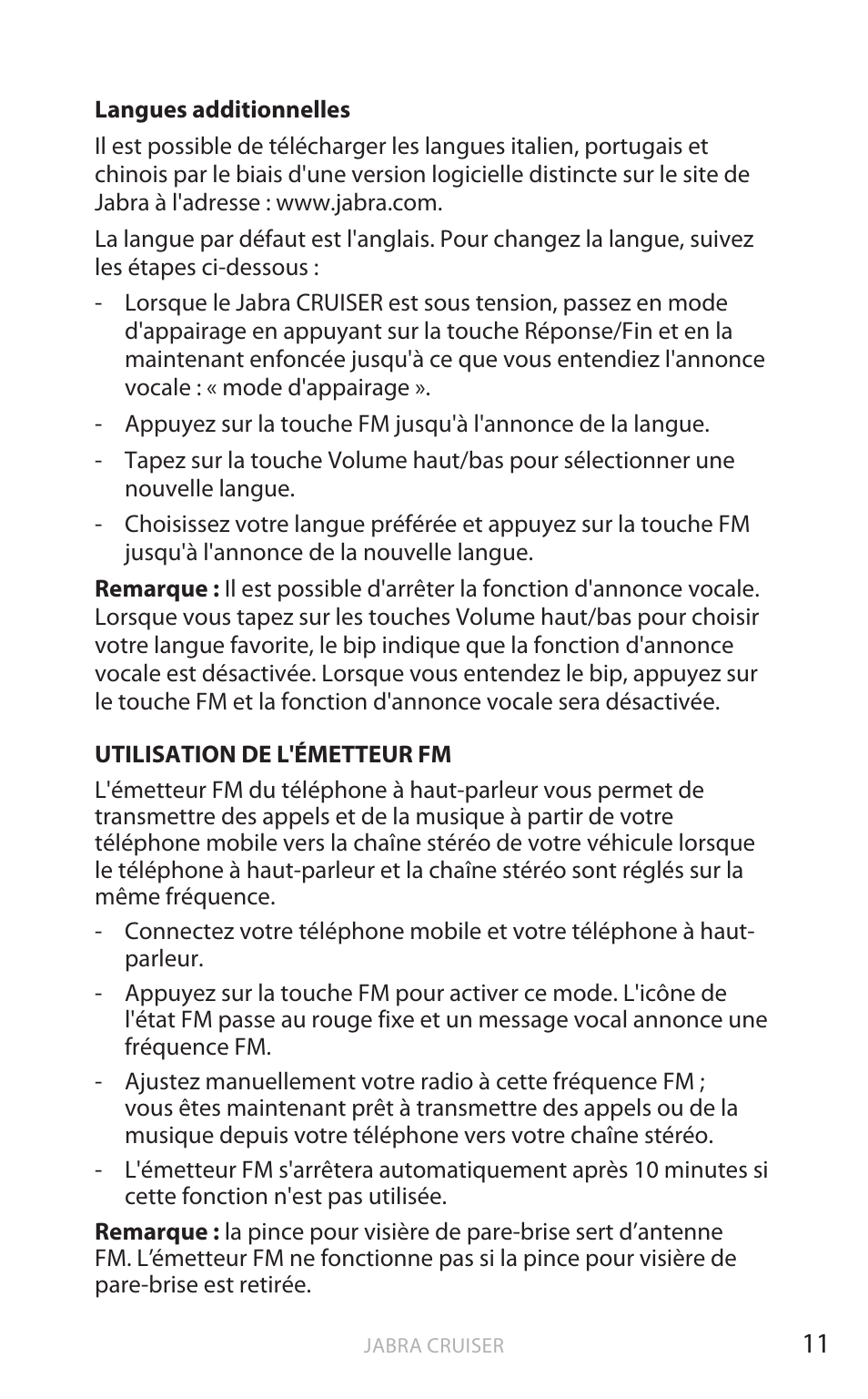 English | Jabra Cruiser User Manual | Page 94 / 491