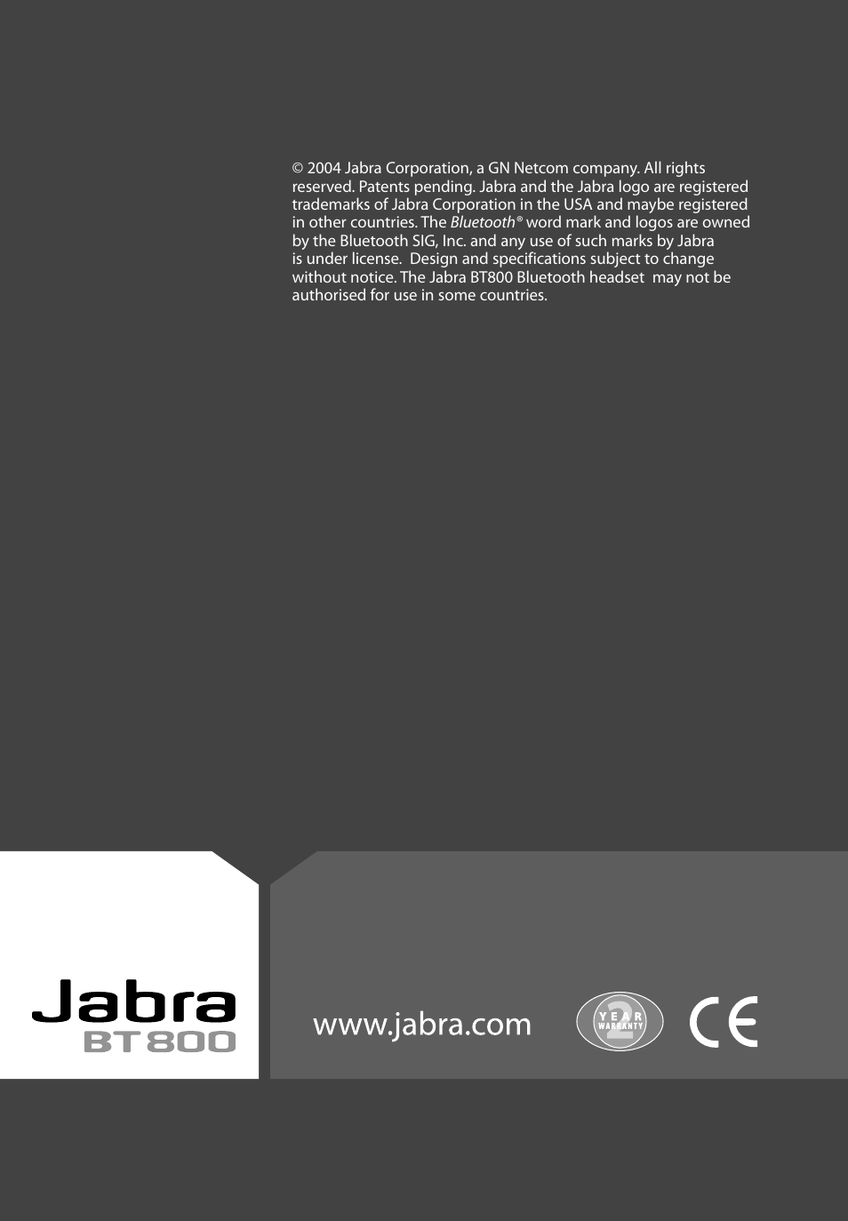 Jabra BT800 User Manual | Page 23 / 23