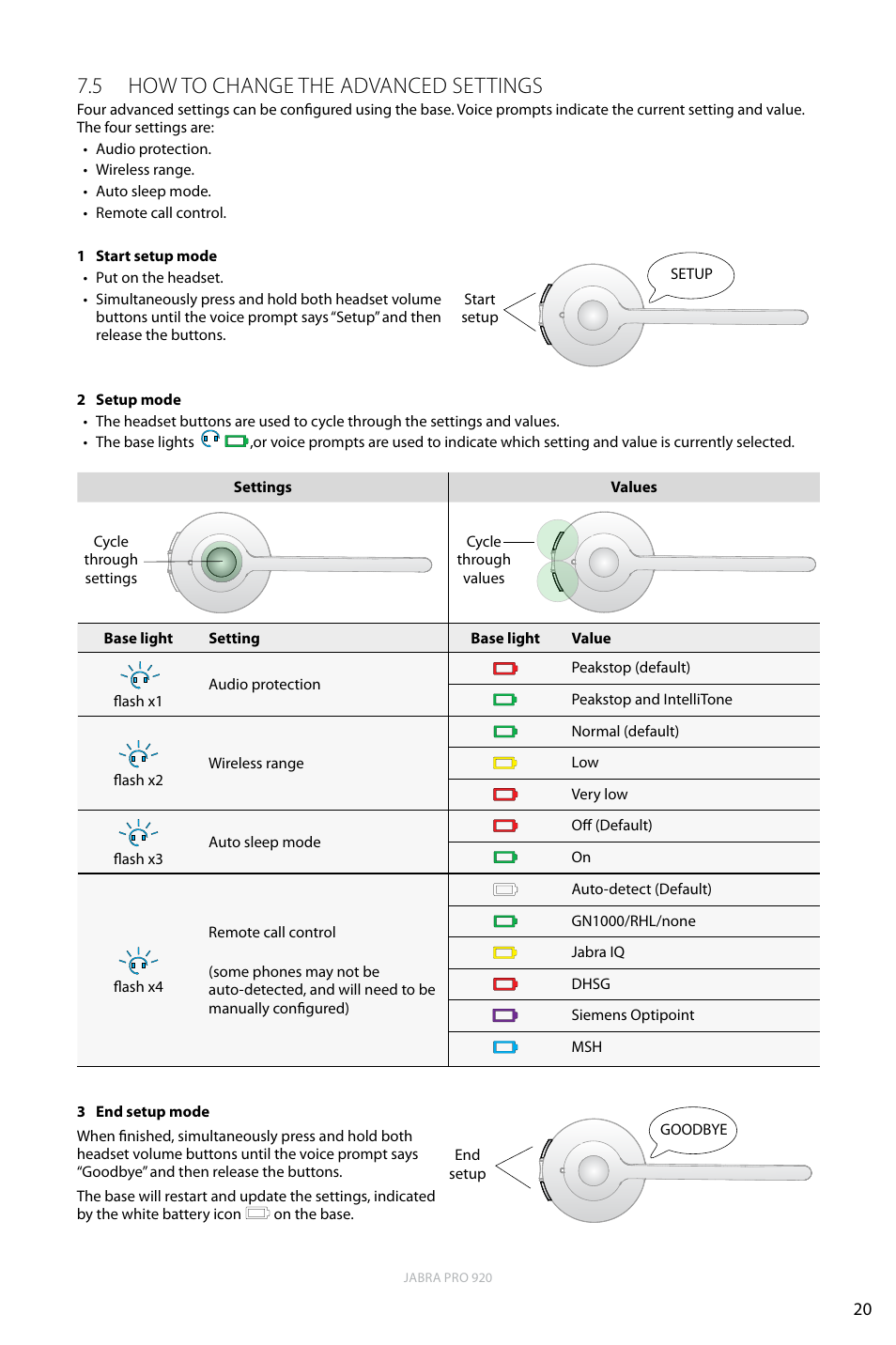 5 how to change the advanced settings, English | Jabra PRO 920 User Manual | Page 19 / 25