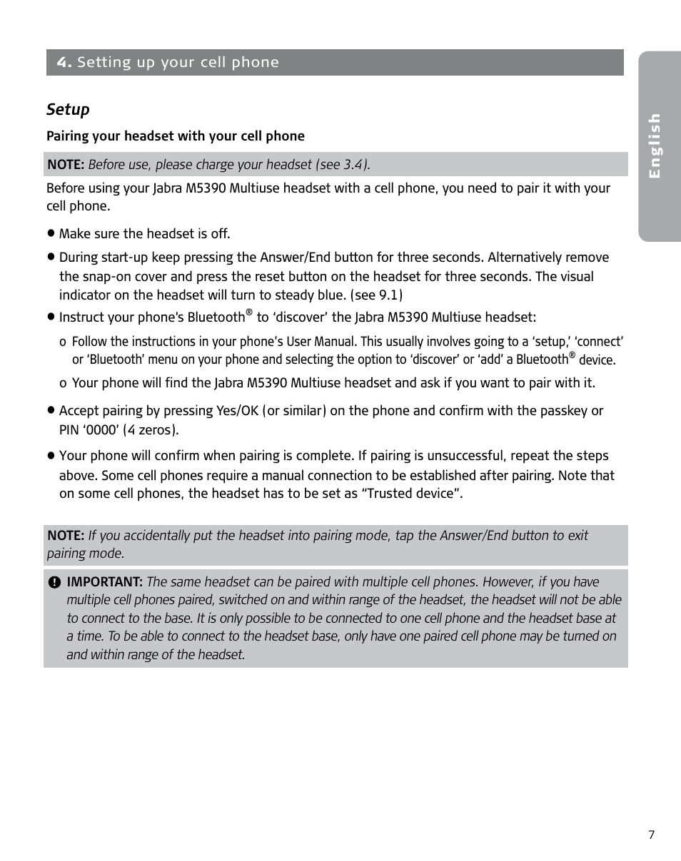 Jabra M5390 User Manual | Page 9 / 22