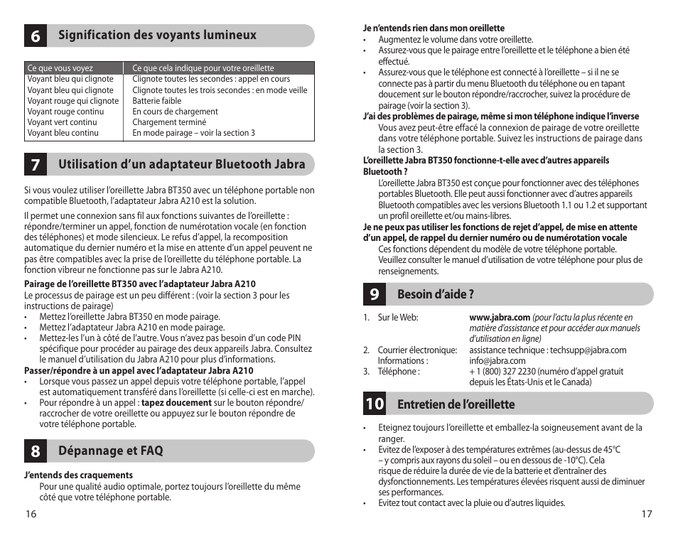 Jabra BT350 User Manual | Page 11 / 18