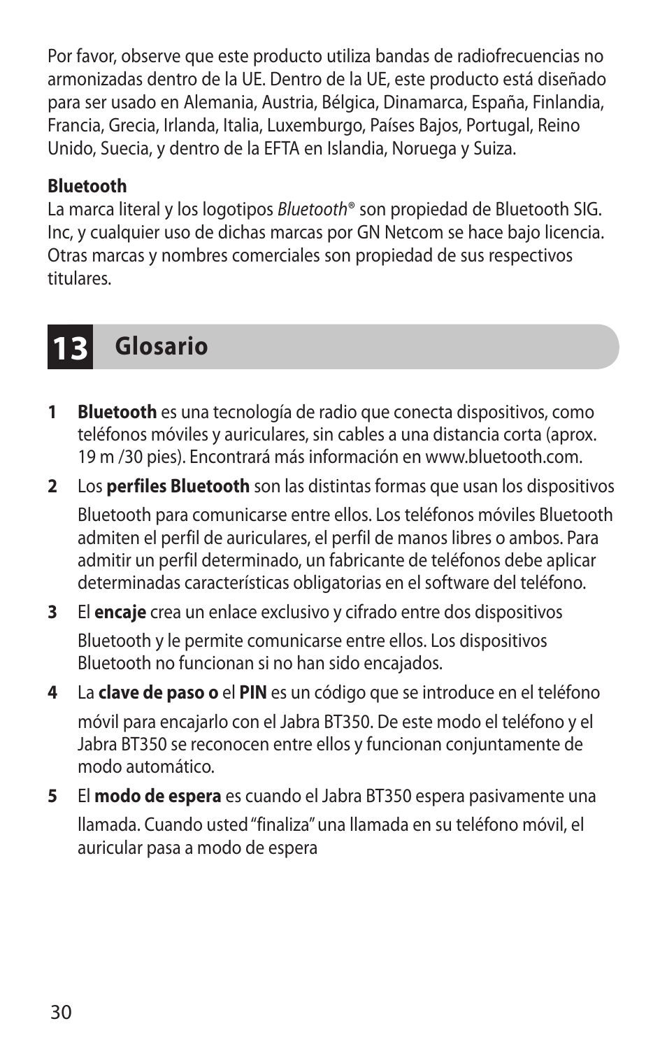 Jabra BT350 User Manual | Page 18 / 18