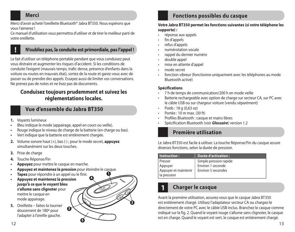 Jabra BT350 User Manual | Page 9 / 18