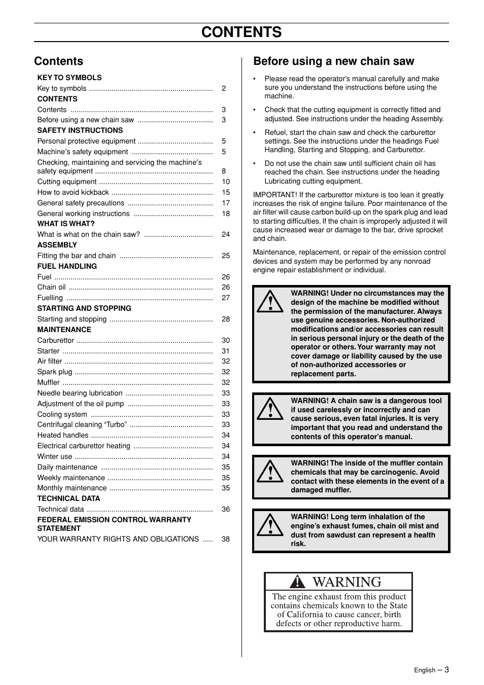 Jonsered POWERLITE 50C User Manual | Page 3 / 40