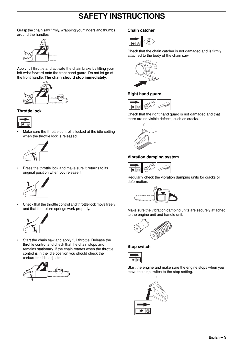 Safety instructions | Jonsered POWERLITE 50C User Manual | Page 9 / 40