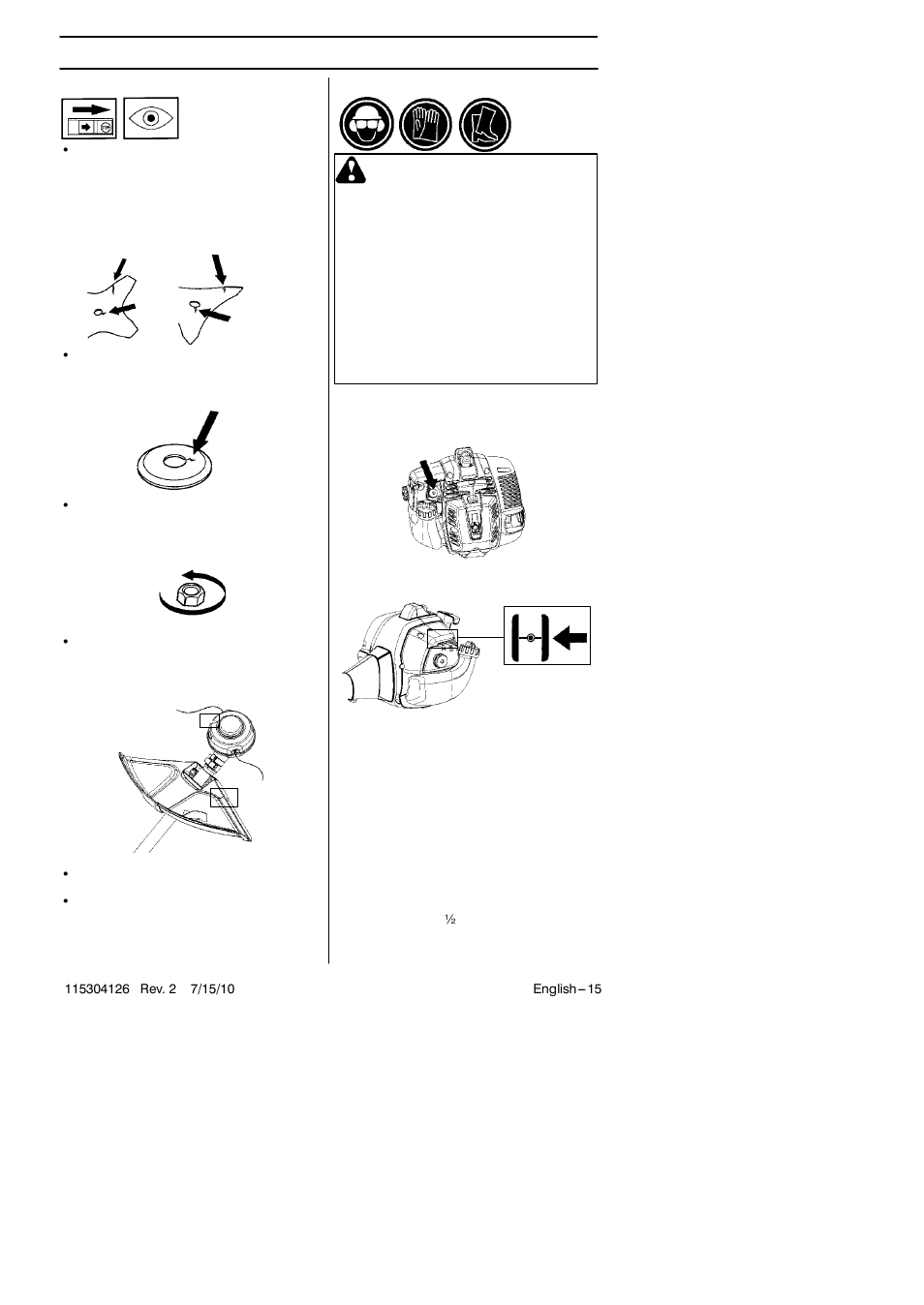 Starting and stopping | Jonsered BC 2128 User Manual | Page 15 / 27