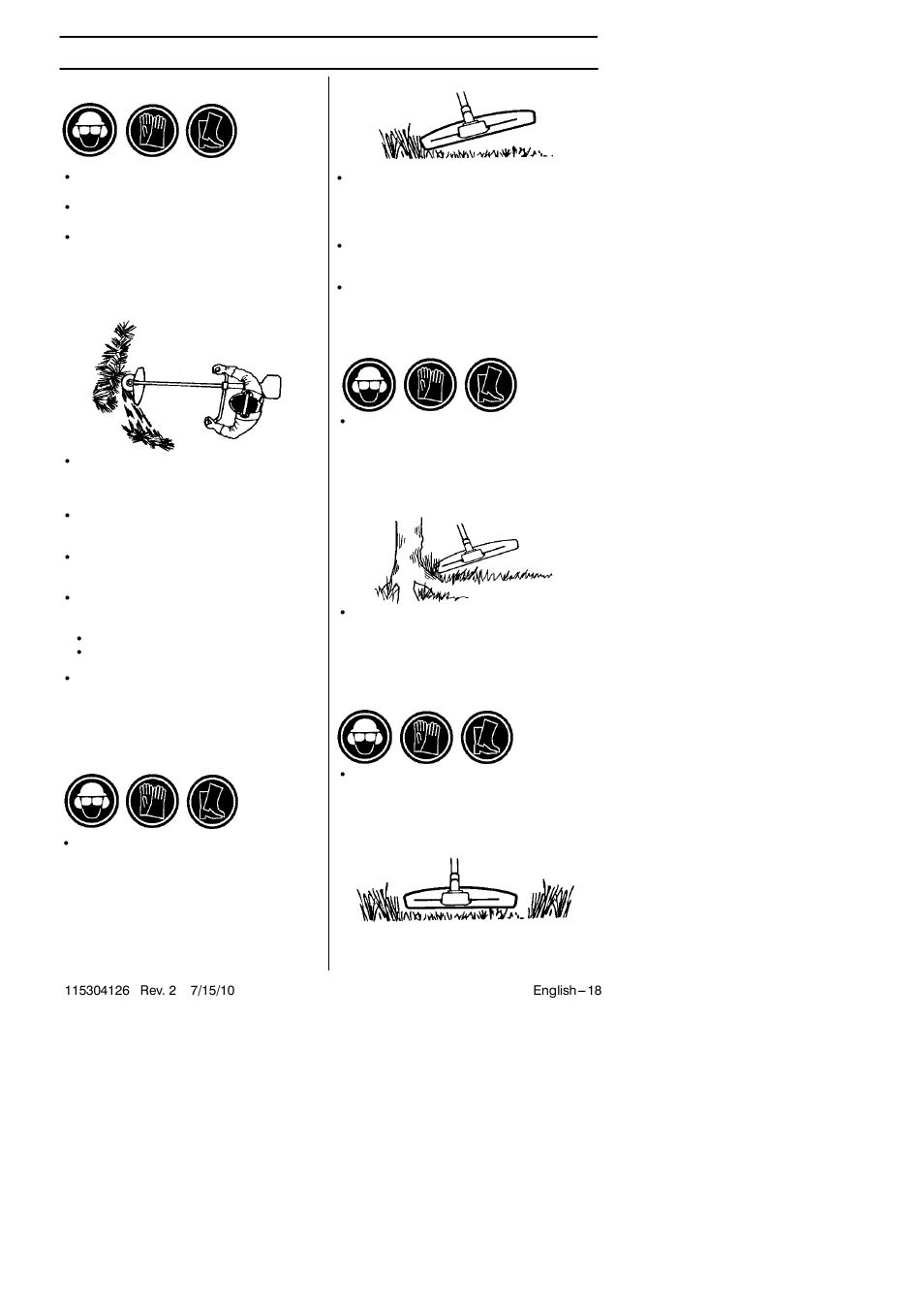 Working techniques | Jonsered BC 2128 User Manual | Page 18 / 27