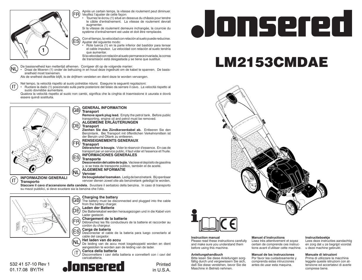 Jonsered LM2153CMDAE User Manual | 10 pages
