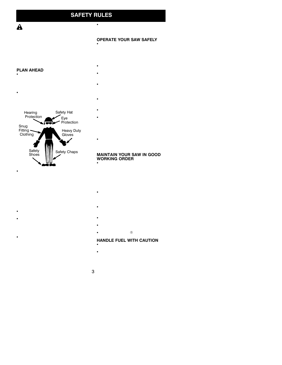 Safety rules | Jonsered CS 2137 User Manual | Page 3 / 15