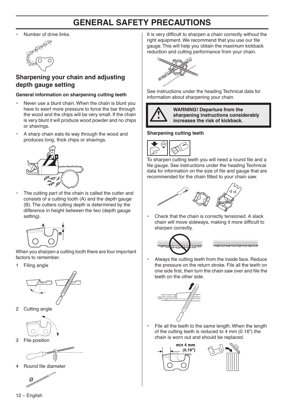 General safety precautions | Jonsered CS 2153 User Manual | Page 12 / 44