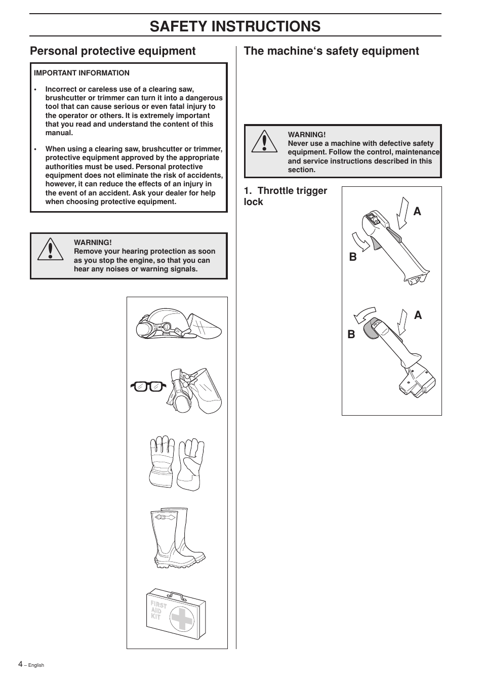 Safety instructions | Jonsered GR 2126D User Manual | Page 4 / 32