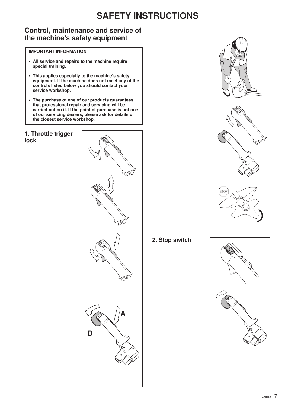 Safety instructions | Jonsered GR 2126D User Manual | Page 7 / 32