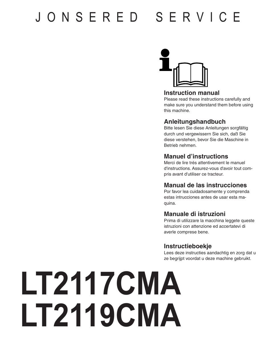 Jonsered LT2119CMA User Manual | 88 pages