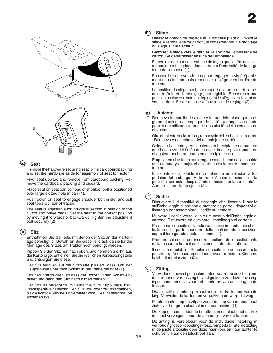 Jonsered LT2119CMA User Manual | Page 19 / 88