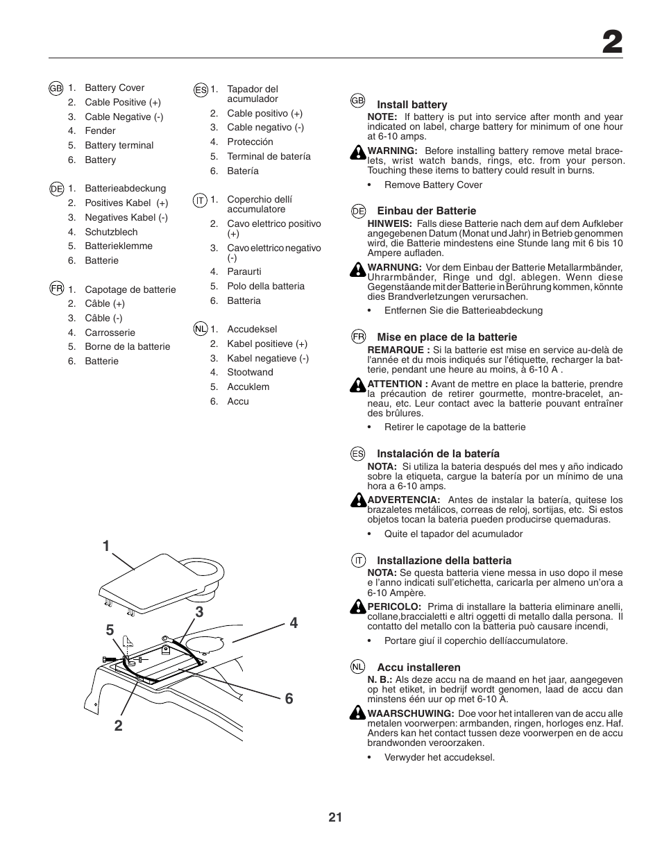 Jonsered LT2119CMA User Manual | Page 21 / 88