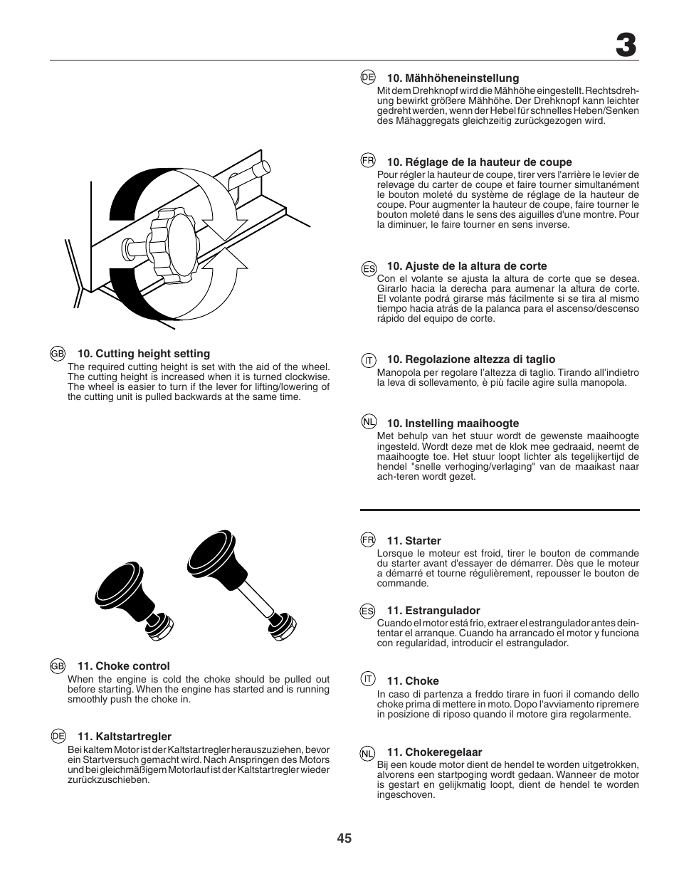 Jonsered LT2119CMA User Manual | Page 45 / 88