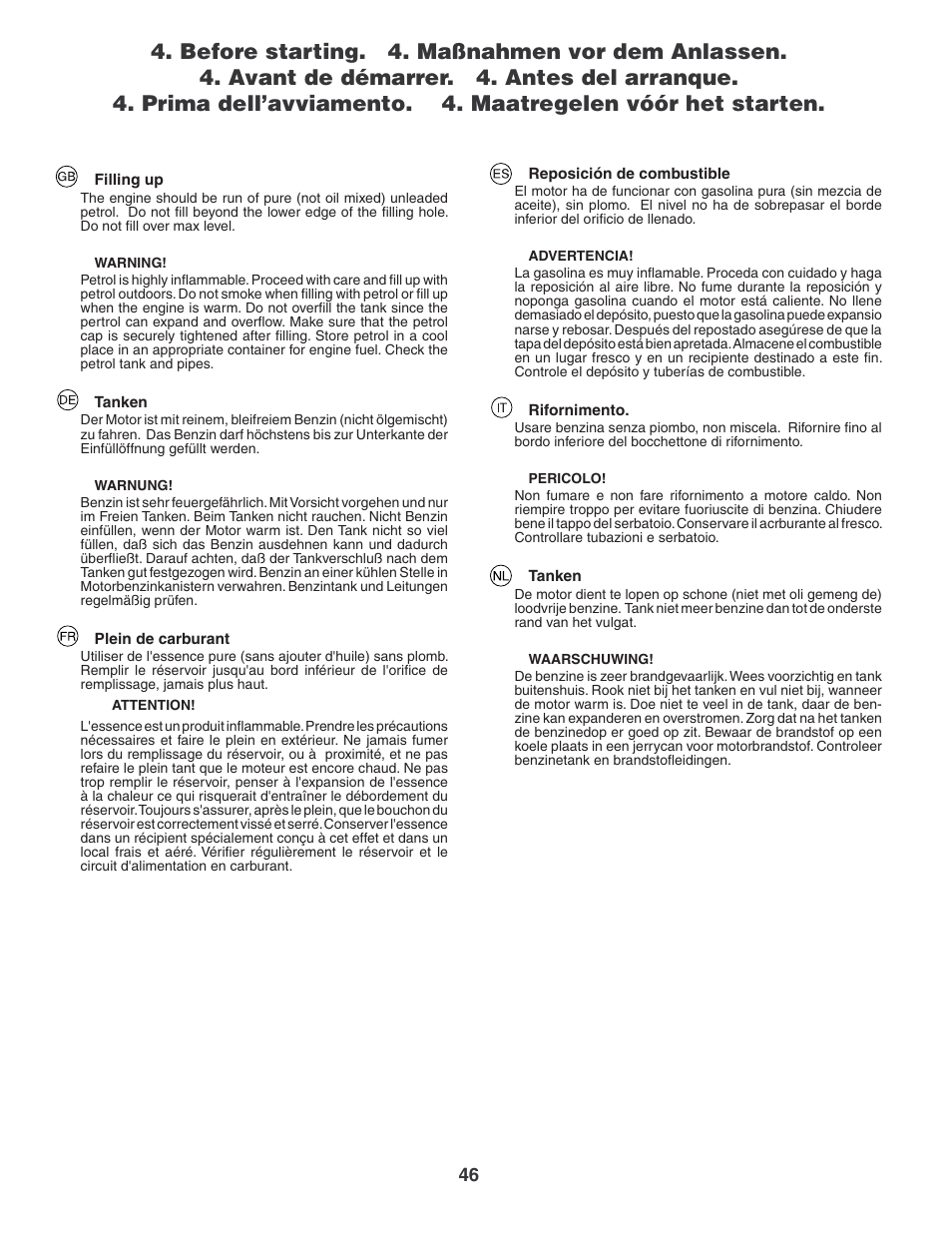 Jonsered LT2119CMA User Manual | Page 46 / 88