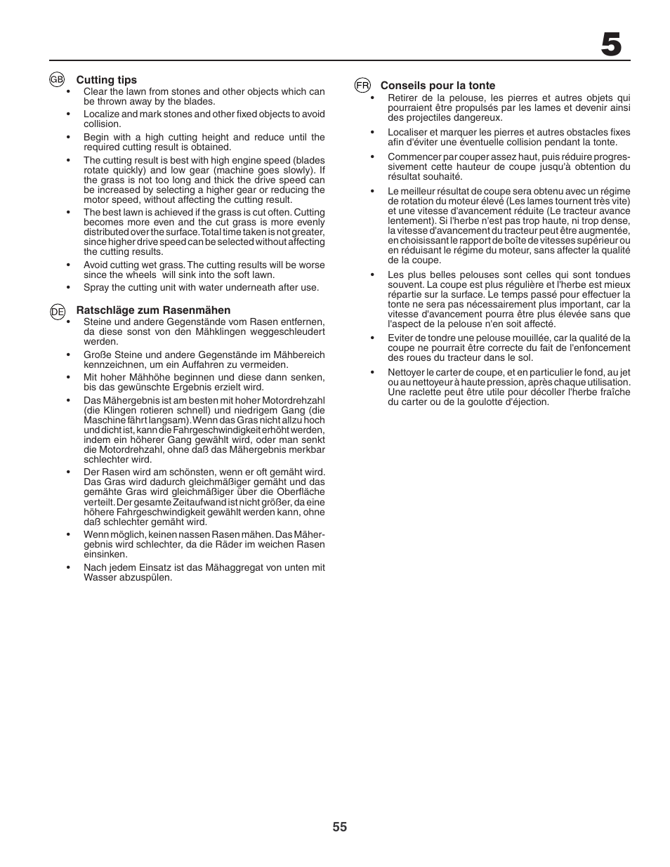 Jonsered LT2119CMA User Manual | Page 55 / 88