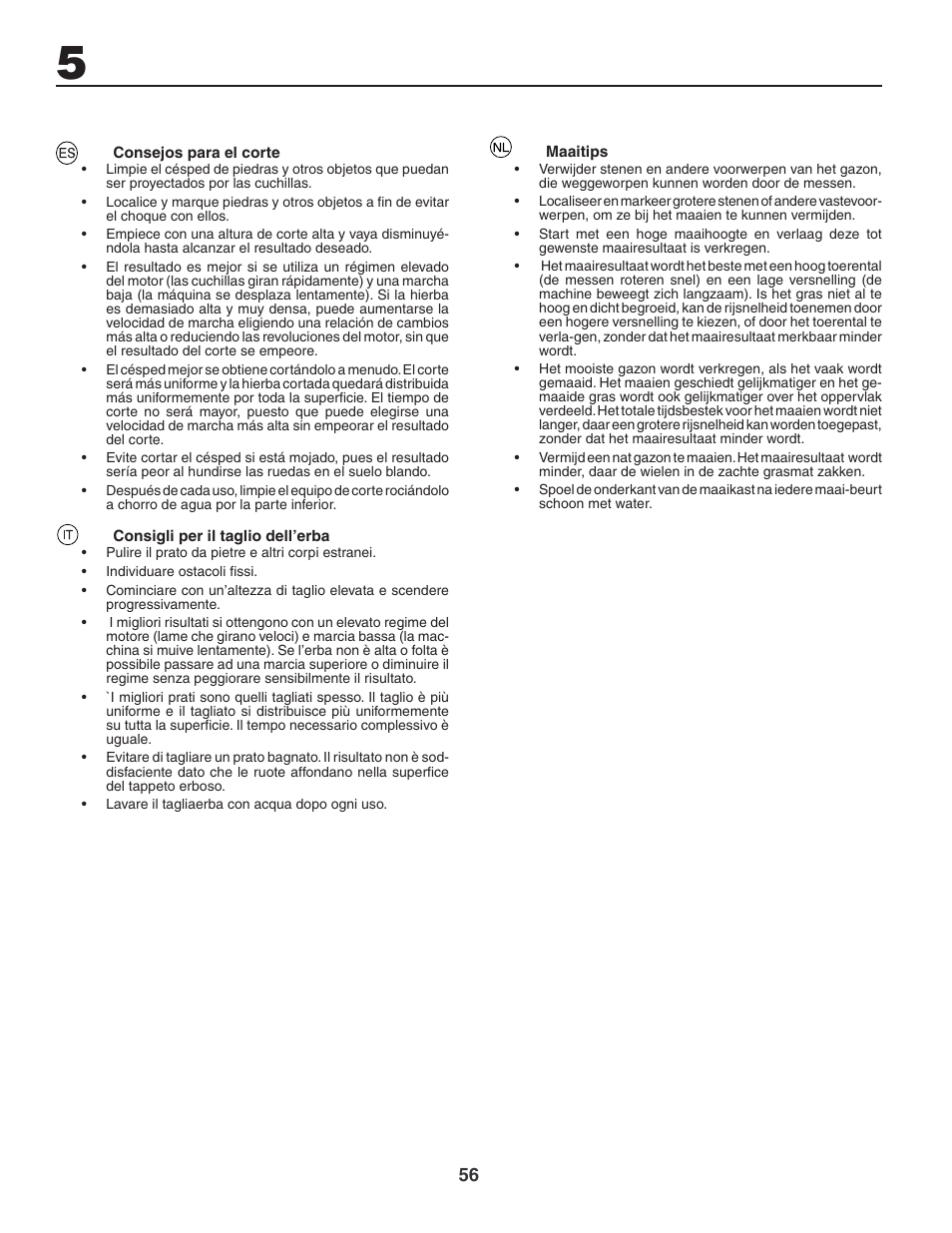 Jonsered LT2119CMA User Manual | Page 56 / 88