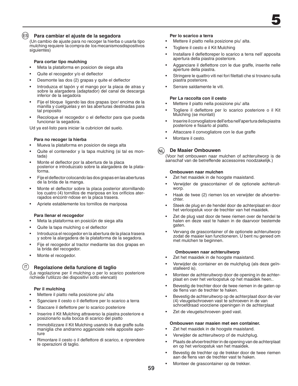 Jonsered LT2119CMA User Manual | Page 59 / 88