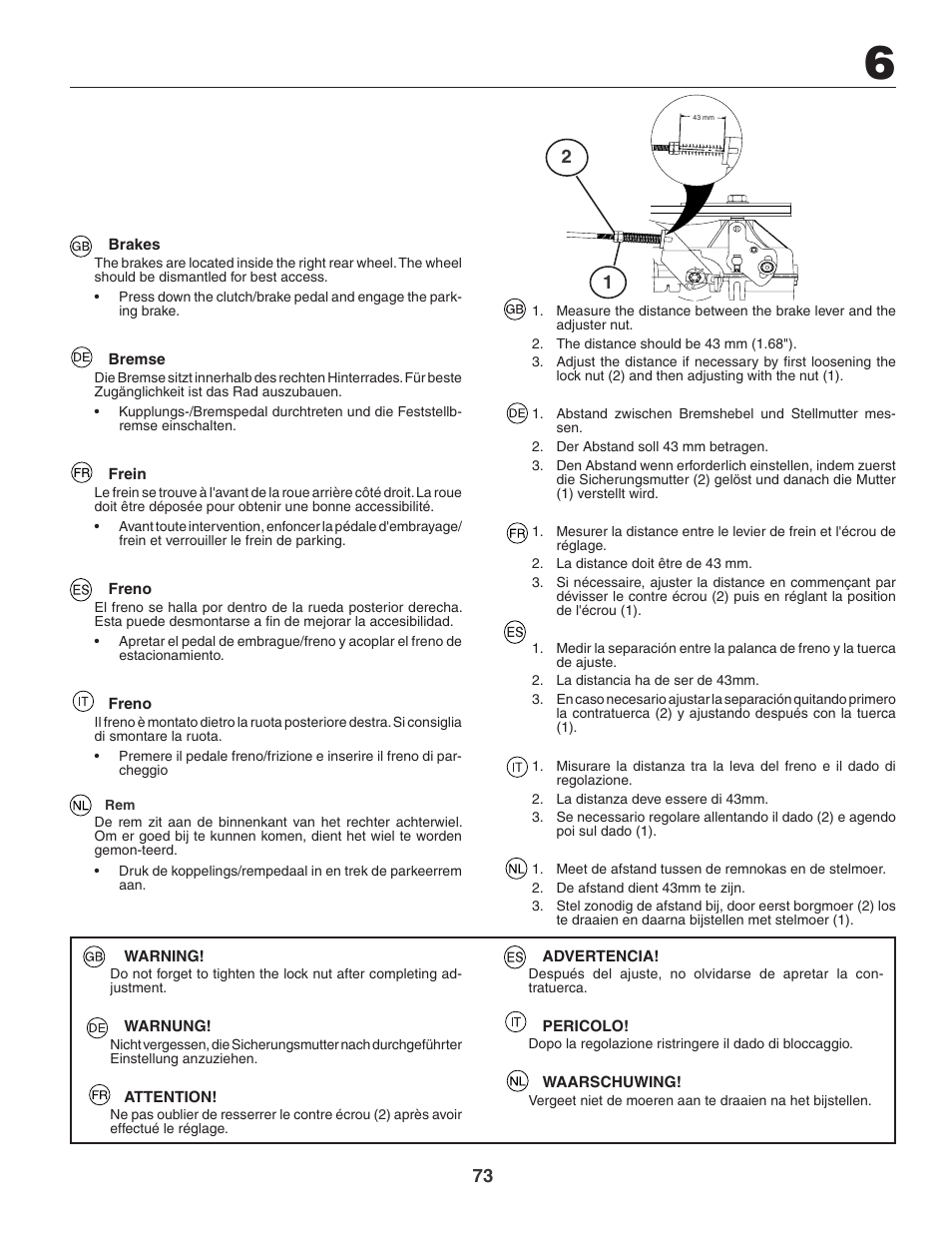 Jonsered LT2119CMA User Manual | Page 73 / 88