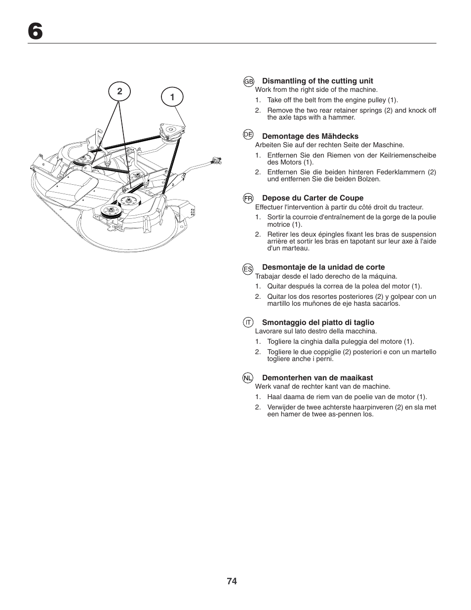 Jonsered LT2119CMA User Manual | Page 74 / 88