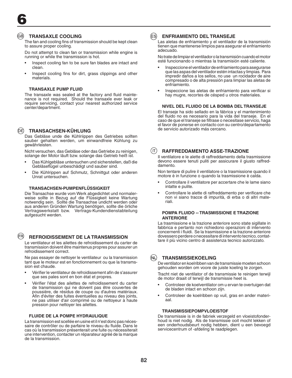 Jonsered LT2119CMA User Manual | Page 82 / 88