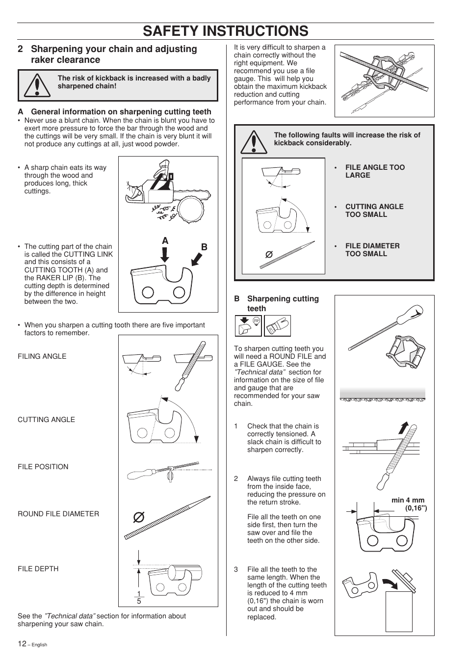 Safety instructions | Jonsered 2141 User Manual | Page 12 / 36