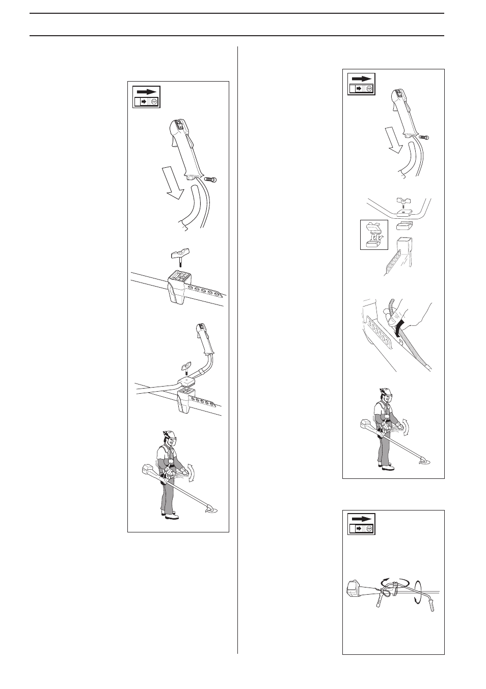 Assembly, Assembling the handlebars (gr2036), Transport position, handlebars | Jonsered GR 2036 User Manual | Page 18 / 40