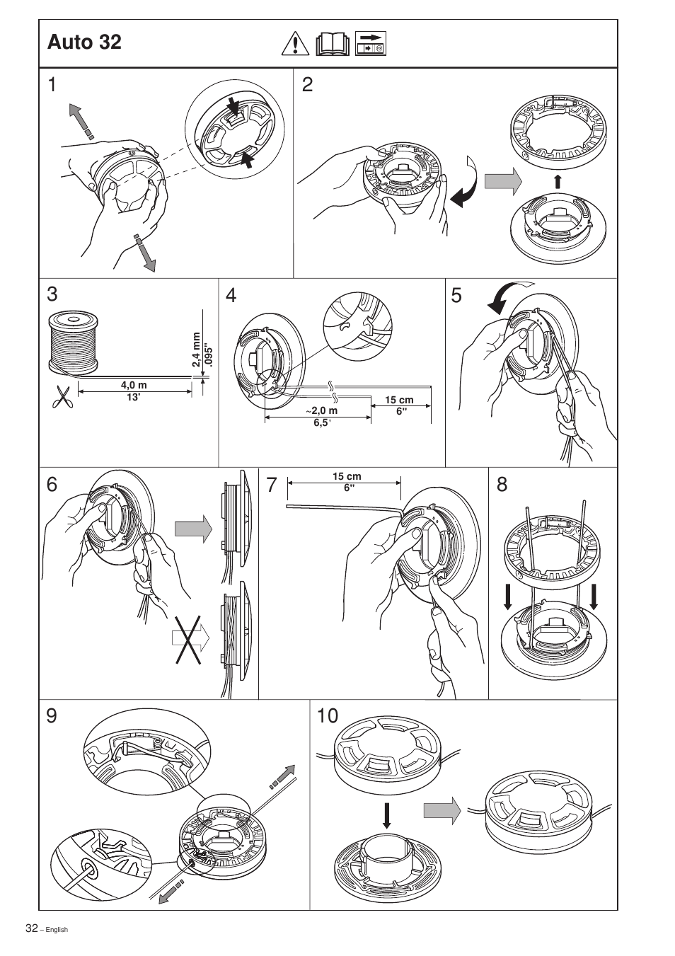 Auto 32 | Jonsered GR 2036 User Manual | Page 32 / 40