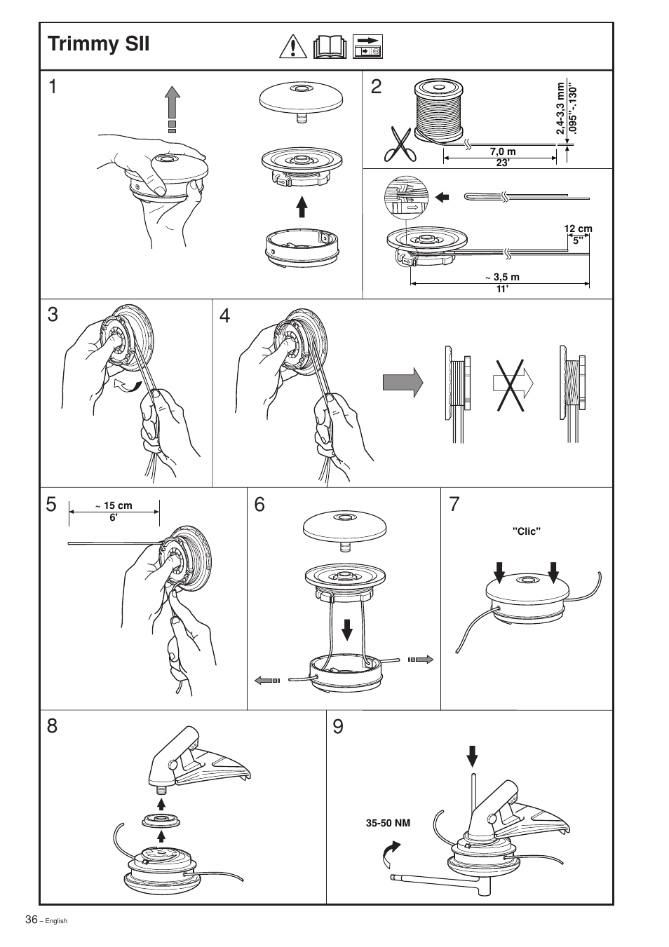 Trimmy sii | Jonsered GR 2036 User Manual | Page 36 / 40