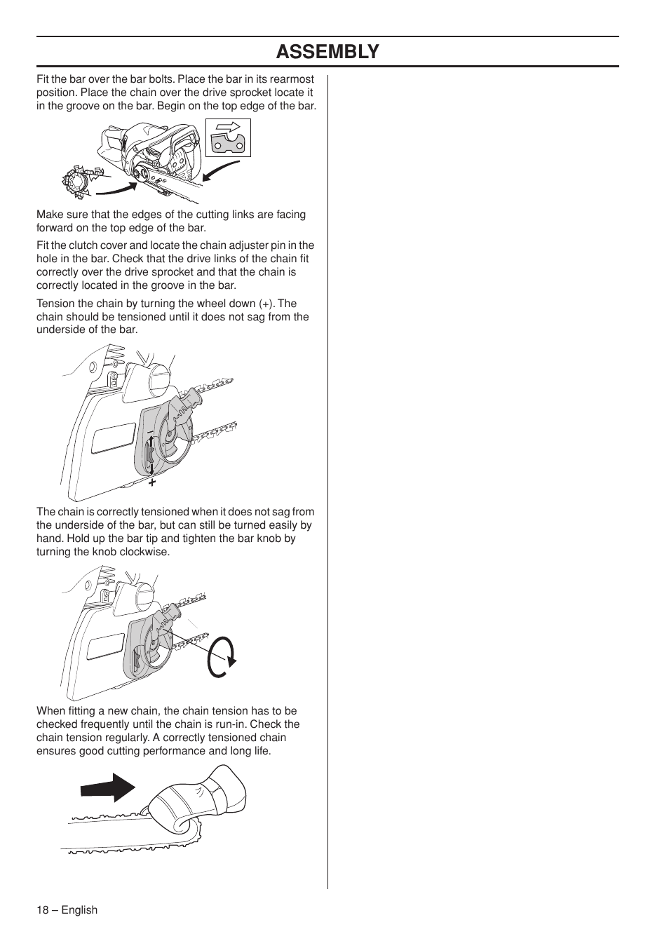 Assembly | Jonsered CS 2250S User Manual | Page 18 / 44