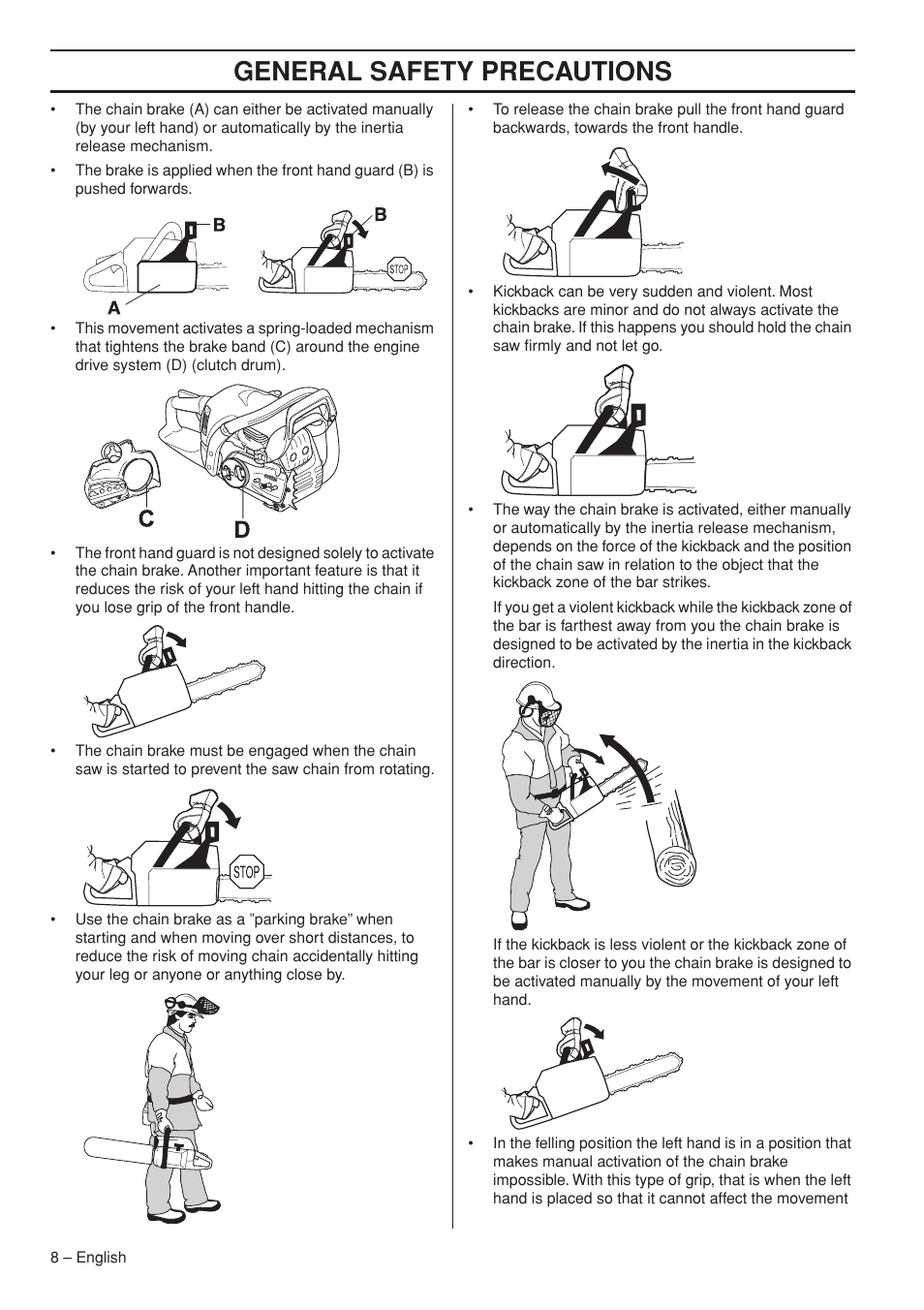 General safety precautions | Jonsered CS 2250S User Manual | Page 8 / 44