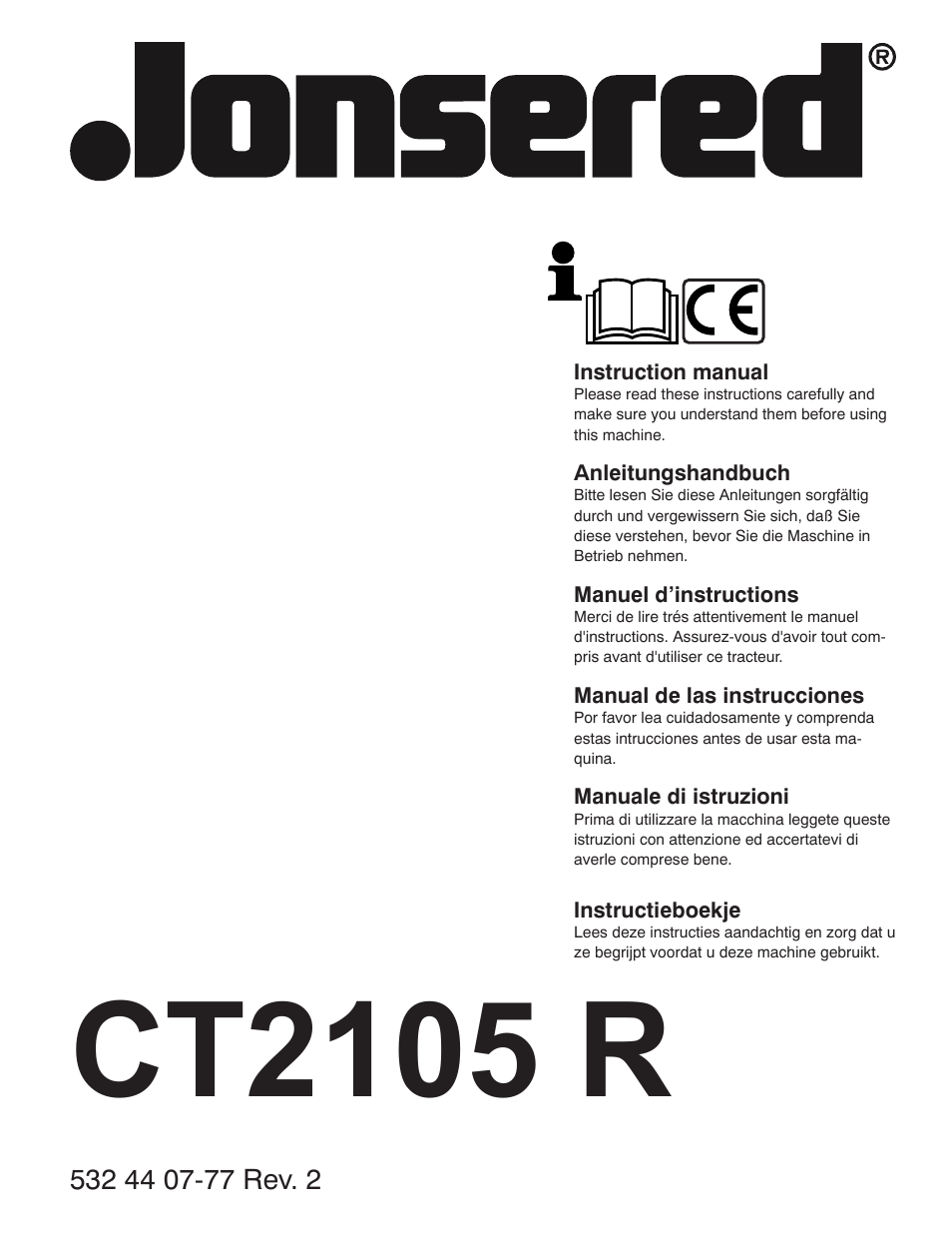 Jonsered ANLEITUNGSHANDBUCH CT2105 R User Manual | 60 pages