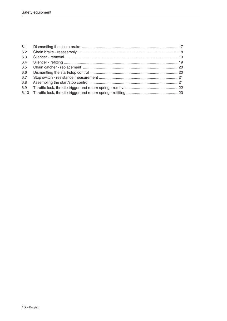 6 safety equipment | Jonsered CS 2240 User Manual | Page 15 / 55