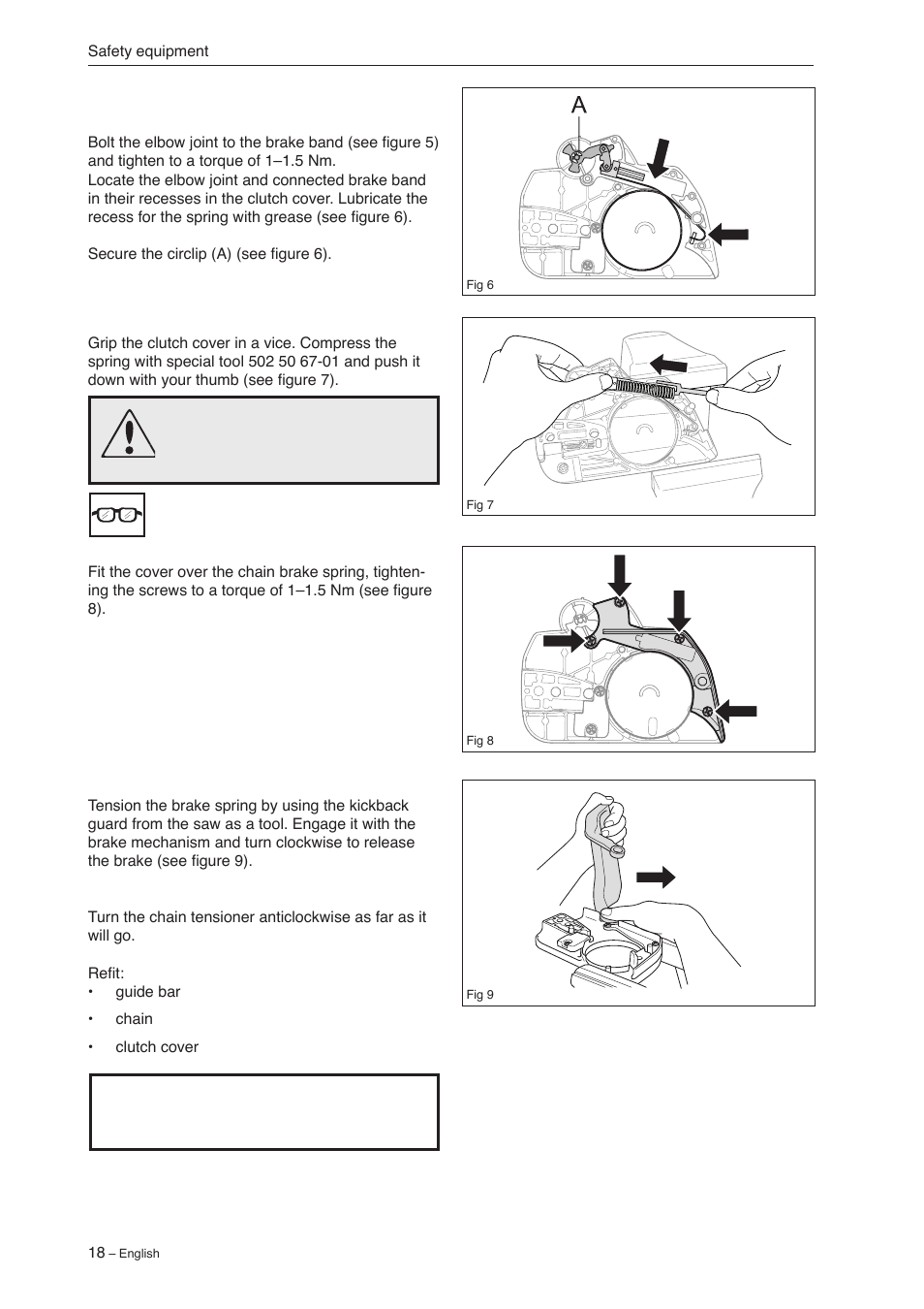 2 chain brake – reassembly | Jonsered CS 2240 User Manual | Page 17 / 55