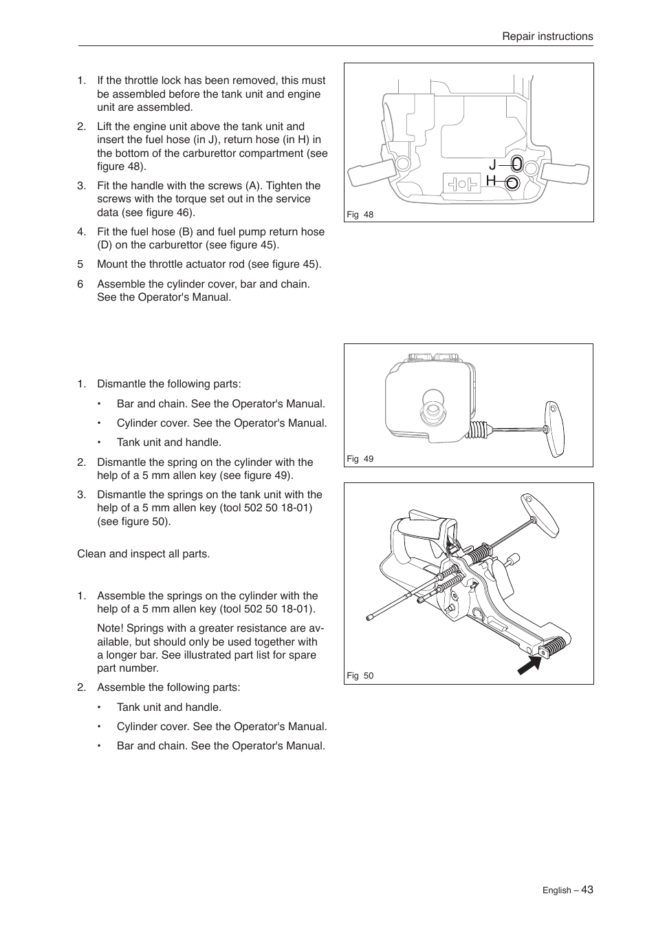 Jonsered CS 2240 User Manual | Page 42 / 55