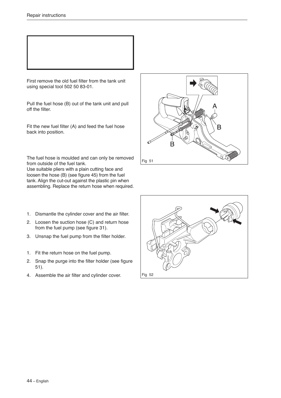 Jonsered CS 2240 User Manual | Page 43 / 55