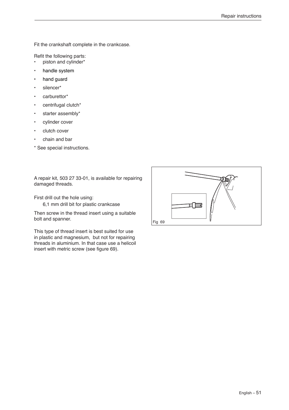 Jonsered CS 2240 User Manual | Page 50 / 55