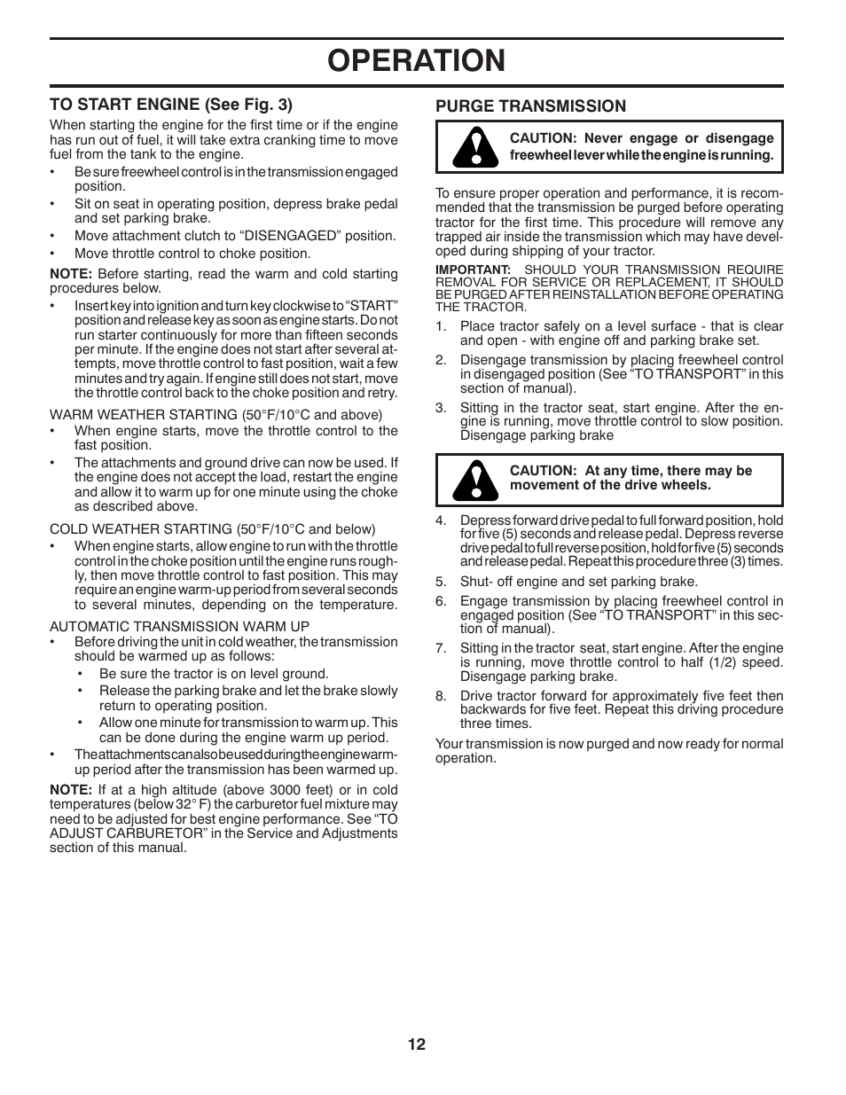 Operation | Jonsered LT2223 A2 User Manual | Page 12 / 28