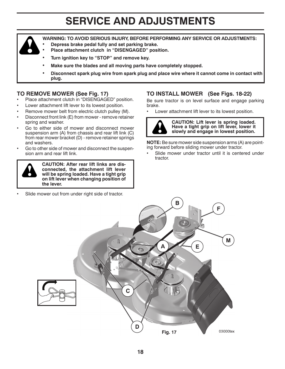 Service and adjustments | Jonsered LT2223 A2 User Manual | Page 18 / 28