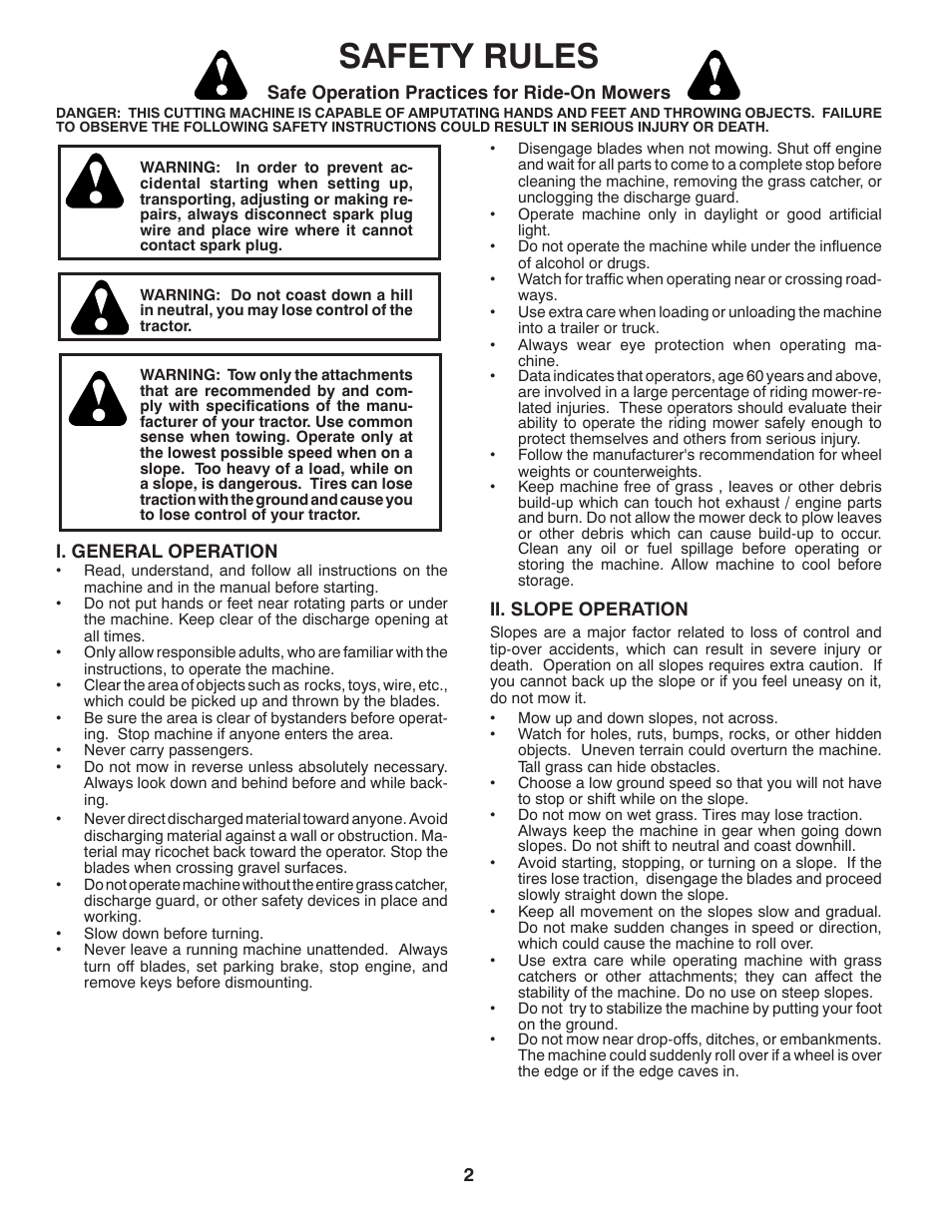 Safety rules | Jonsered LT2223 A2 User Manual | Page 2 / 28